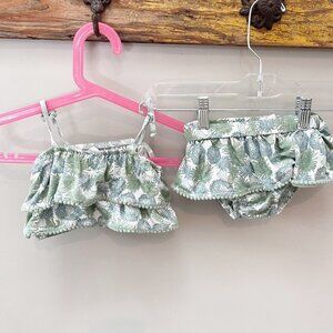 Kate Quinn Sea Plant Print Sunsuit- Bamboo Collection. Size‎ 12-18m